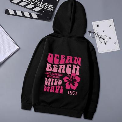Auutmn Winter Children Hoodie Hooded Long Sleeves Printed Loose Thick Plush Elastic Cuff Big Kangaroo Pocket Unisex Daily Wear Sportswear School Top