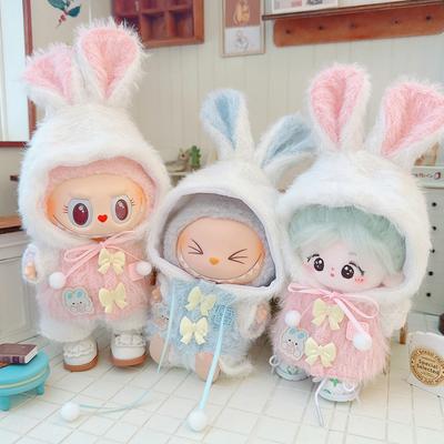 For 17cm Labubu Doll Clothes Fashion Soft Coat Doll Clothes Color Match Pants Dolls Accessories Cute Decoration Little Clothes