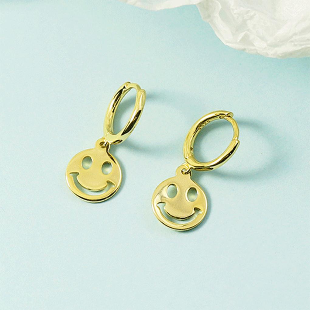 Gold Modern Style Hoop Earrings Exquisite Craft Copper Rustproof Casual Hanging Out Smiling