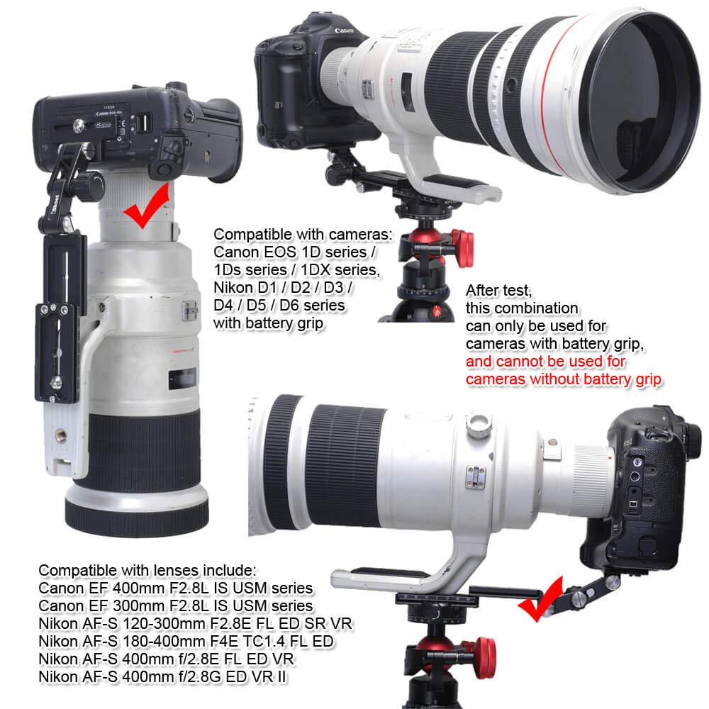 IShoot 80mm Schnellwechselplatte mit Metallgriff für große Kamera Kompatibel mit Nikon und D6 Canon EOS und 1DX und Passend für Stativ-Kugelkopfklemmen