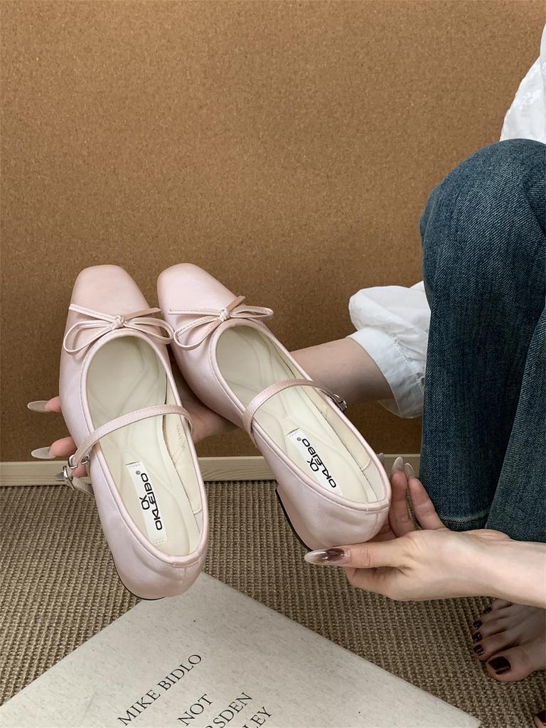 French flat Mary Jane single shoes women's shoes 2025 new spring and autumn Korean version silver evening shoes