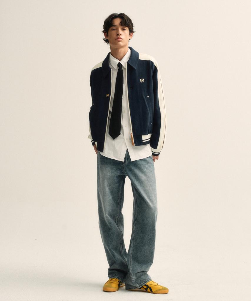 Satur Rawton Collar Track Zip-Up Jacket Classic Navy