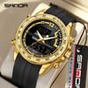 Sanda Teen Silicone Waterproof Dual Display Sports Watch with Alarm & Calendar