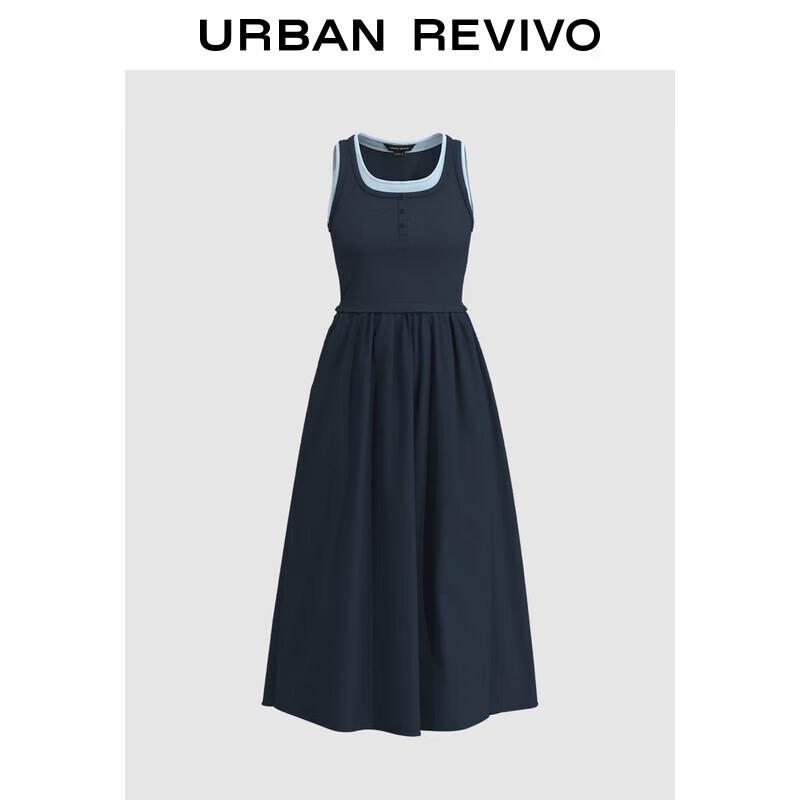 UR Color-Block Faux Two-Piece Sleeveless Dress