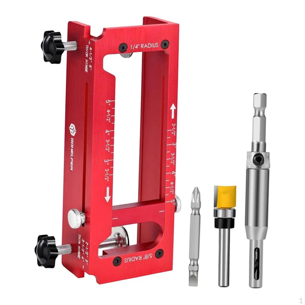 Door Hinge Jig Installation Kit Easy to Use Compact Convenient Carpenter Efficient Utility Wear