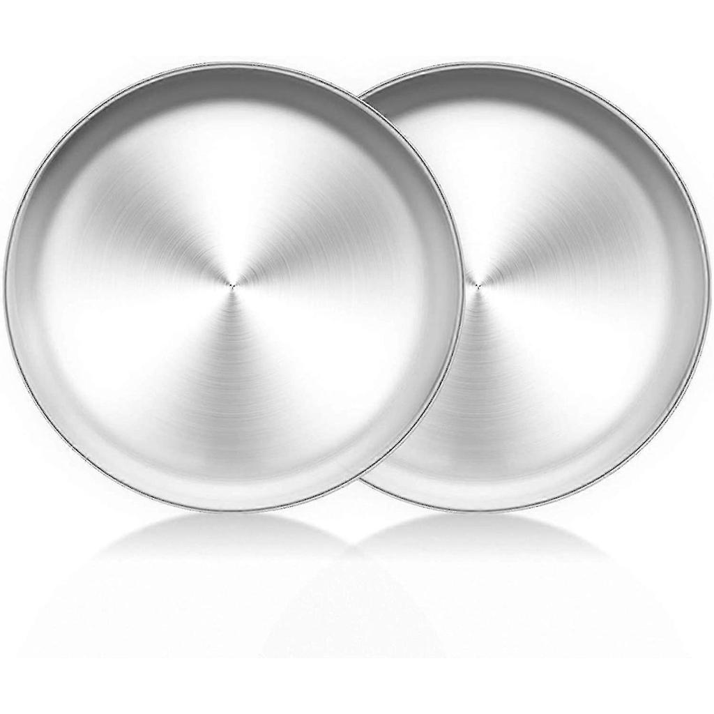 Stainless Steel Pizza Tray Set Of 4 - Round Pizza Baking Trays (26 Cm)  - RiRi