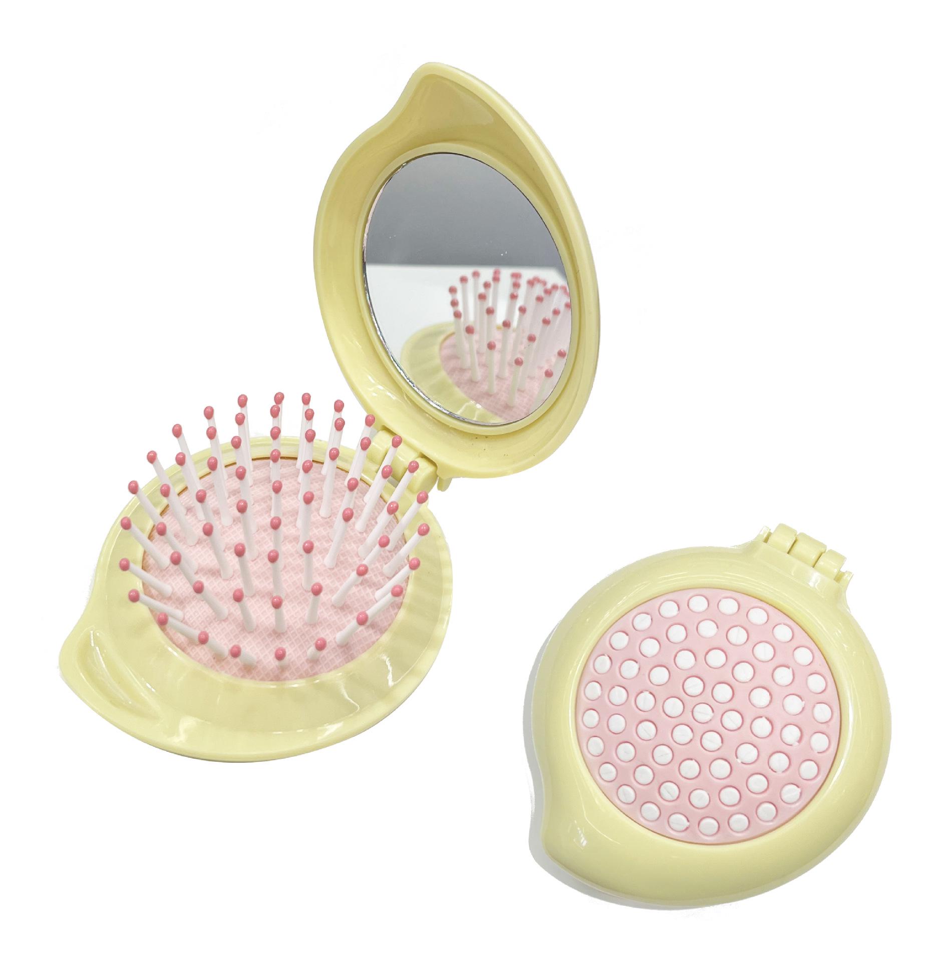 

Портативная мини-расческа-флип и зеркало: Компактный складной инструмент для макияжа двойного назначения