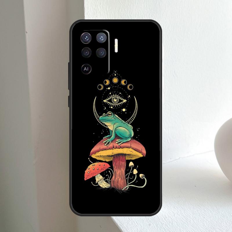 Cottagecore Aesthetic Frog Mushroom For OPPO A6 A5 Pro A15 A17 A77 A16 A76 A96 A18 A38 A58 A78 A98 A54 A74 A94 A40 A60 A80 Case