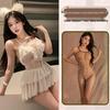 Meinaier Temptation Lace Camisole Nightdress: Sexy, See-Through, Cutout Design with Tie-Up Closure