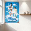 Big Time Rush Vintage Distressed Metal Tin Sign 3D Blue Text Artwork for Man Cave Home Decor
