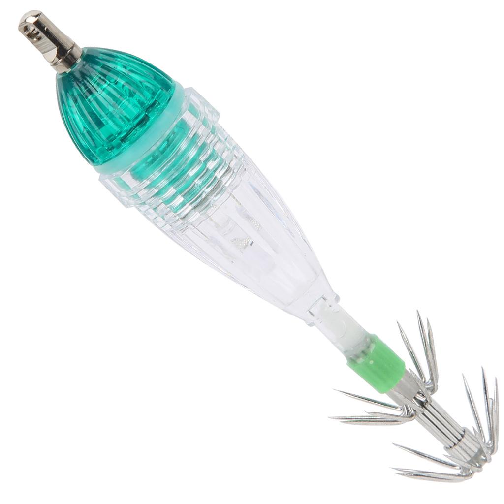 Fishing LED Lure Light Squid Shape Green Light Color Bait Underwater Lamp with Hook