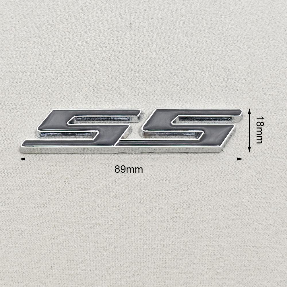 New Car Styling Badge 3D Metal SS Logo Front Grill Emblem Fender Trunk Sticker Decal Accessories For Chevrolet Camaro Silverado
