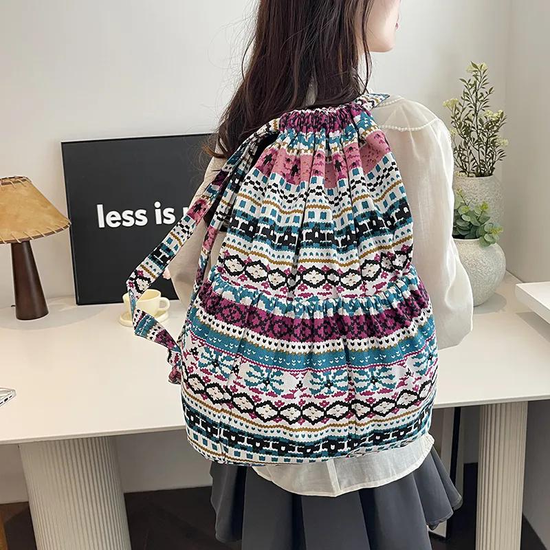 WTEMPO Retro Elegant Versatile Printed Backpack Outdoor Sports Bags Large Capacity Lightweight Travel Backpack Fitness Bags Yoga Bags