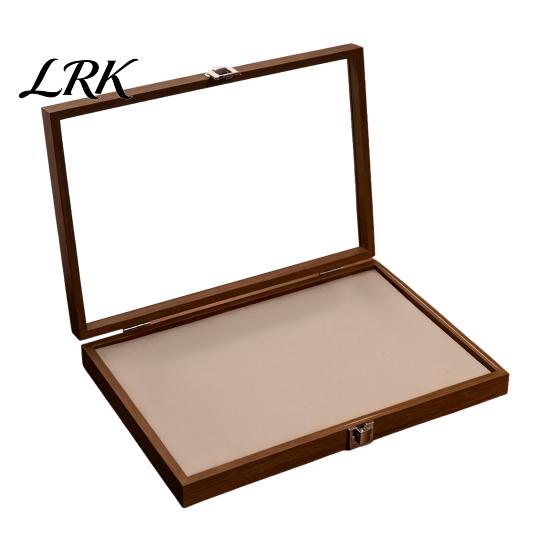 Jewelry Box with Partitions Ring Storage Box, Durable Wood Compartmentalized Design, Soft Neat And Orderly Velvet Interior Multi-grid Organizer,