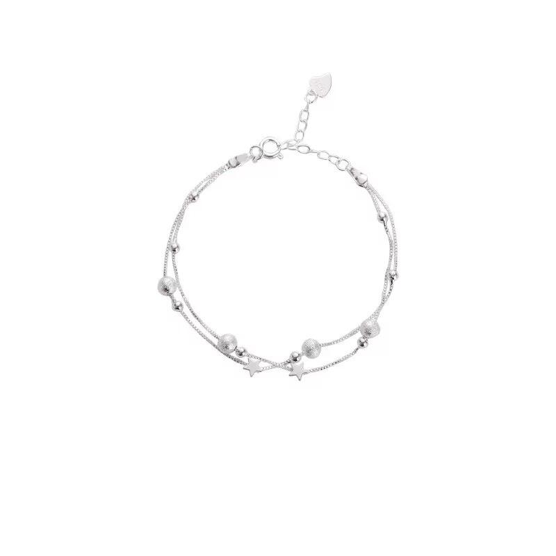 

S925 Sterling Silver Double-Layer Star Bracelet for Women – Korean Minimalist Student Style S925 Silver