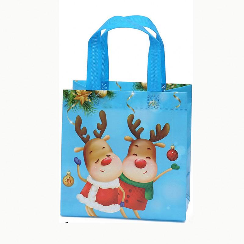 Christmas Nonwoven Gift Tote Bag Reusable Holiday Carrier With Handle Presents Decorations