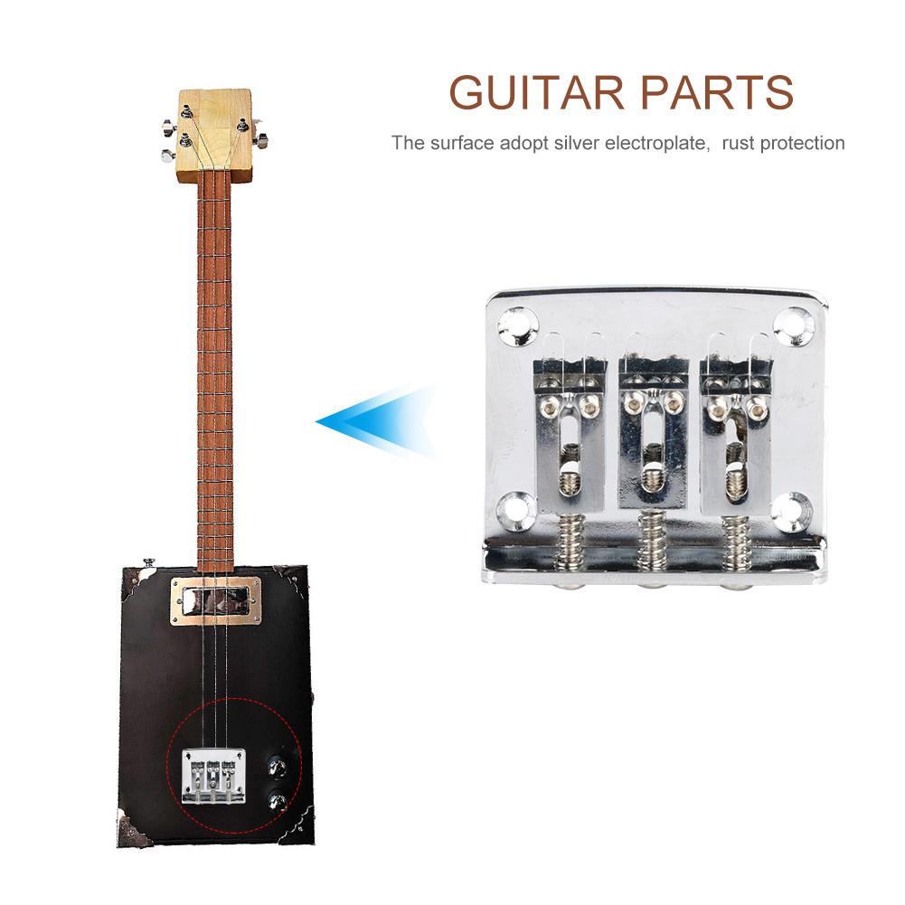3 String Guitar Metal Tailpiece Bridge Parts Musical Instrument Accessory