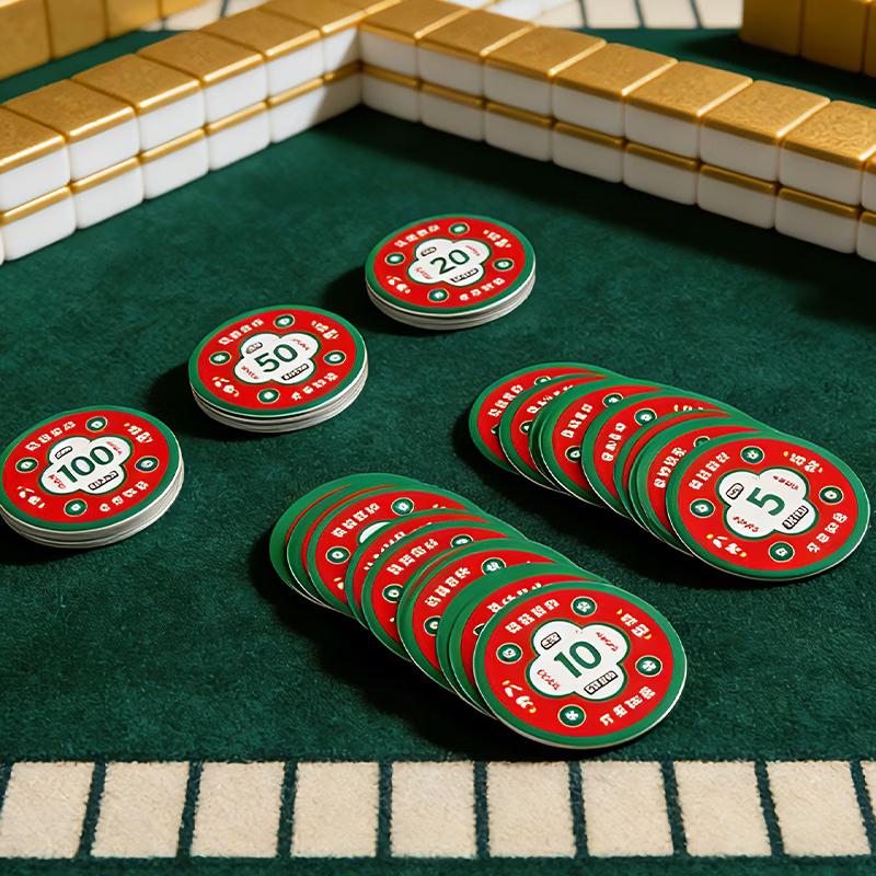 Miaoji 100-Pack Round ABS Poker & Mahjong Game Tokens