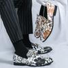 Design Tassels Mens Dress Shoes Big Size 46 Fashion Printed Wedding Party Shoes Men Slip-on Leather Shoes For Men Flat Loafers