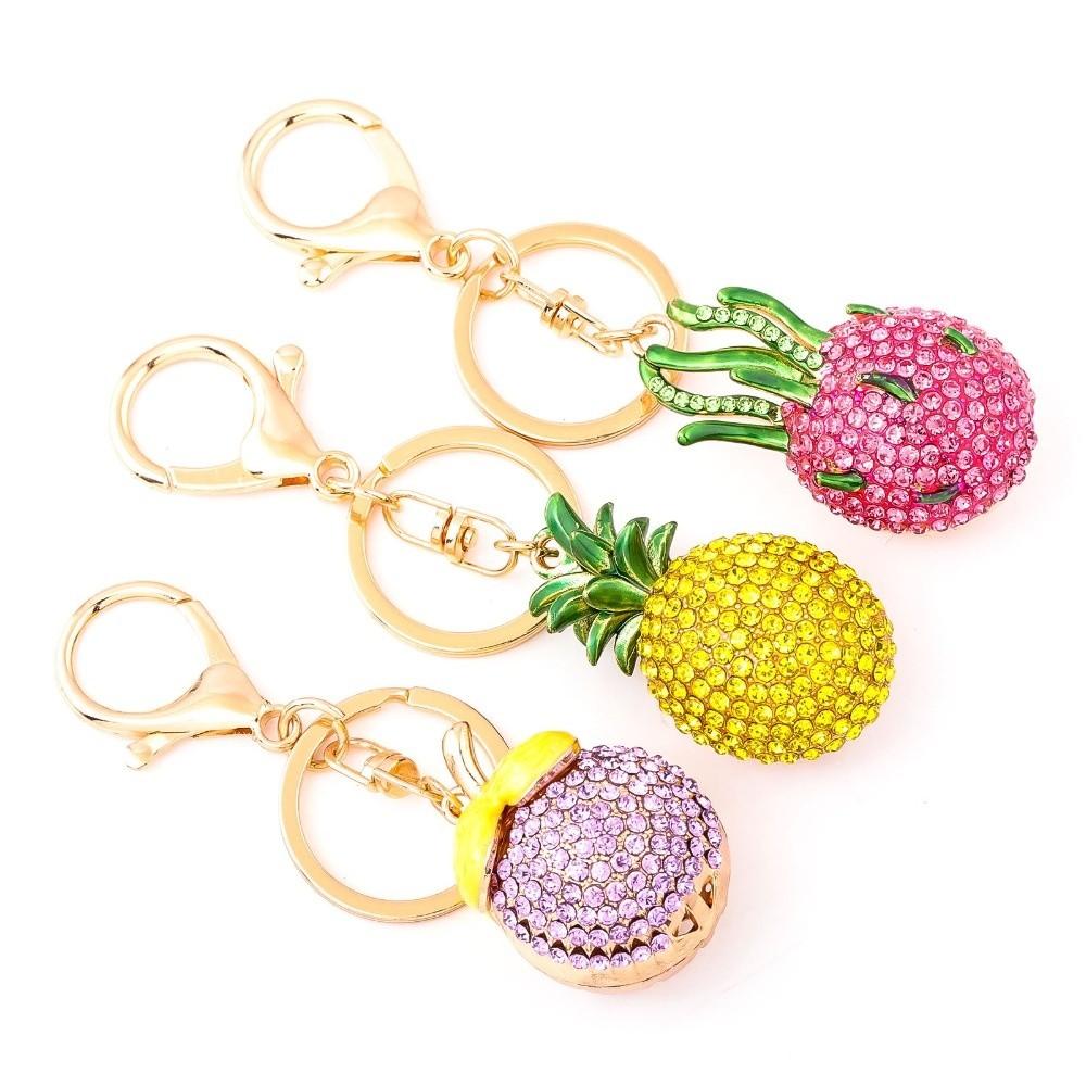 Cartoon Fruit Bag Pendant Keychain Heart Shape Bag Charms Simulation Fruit Keychain  Bag Decoration