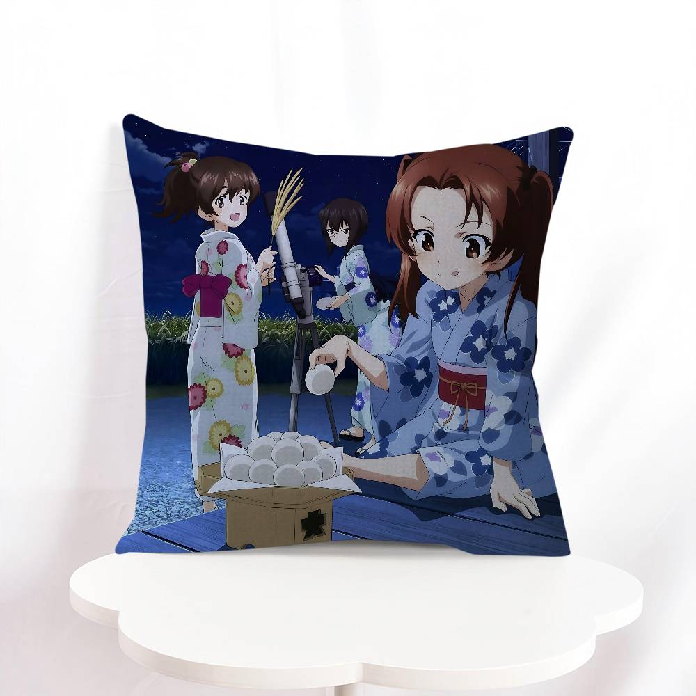 Girls Und Panzer Das Finale Omslag Med Kort Plyschtryck För Vardagsrum Soffdekoration Kuddfodral Örngott
