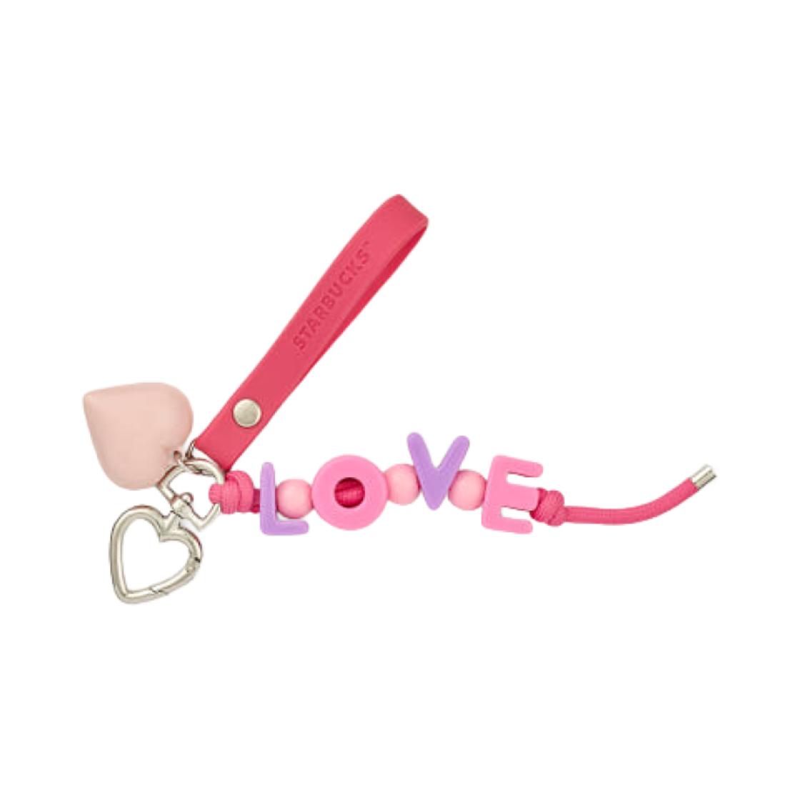 Starbucks Love Heart Keychain Pink ONE SIZE