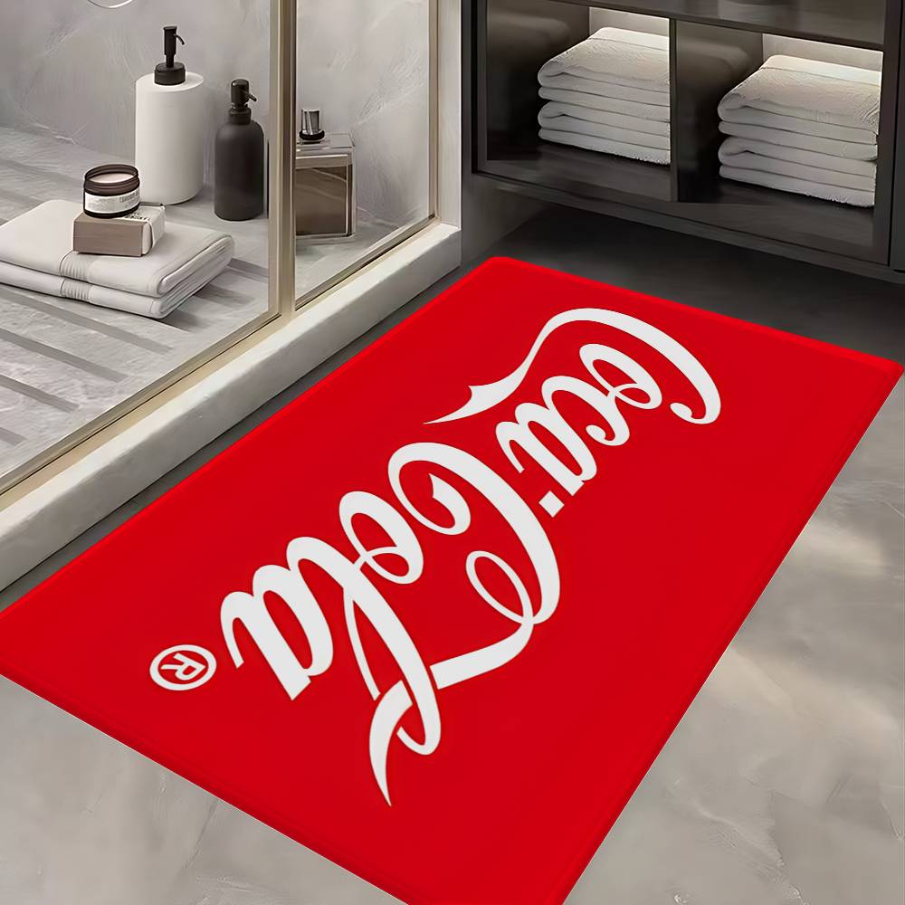 C-Cocas C-cola Vintage Logo Door Mat Washable Non-Slip Living Room Sofa Chairs Area Mat Kitchen Doormat Area Rug