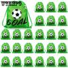12pcs Soccer Drawstring Bags Soccer Theme Gift Bags Football Party Favor Backpack Sports Football Treat Bags Gift for Team Soccer Theme Birthday