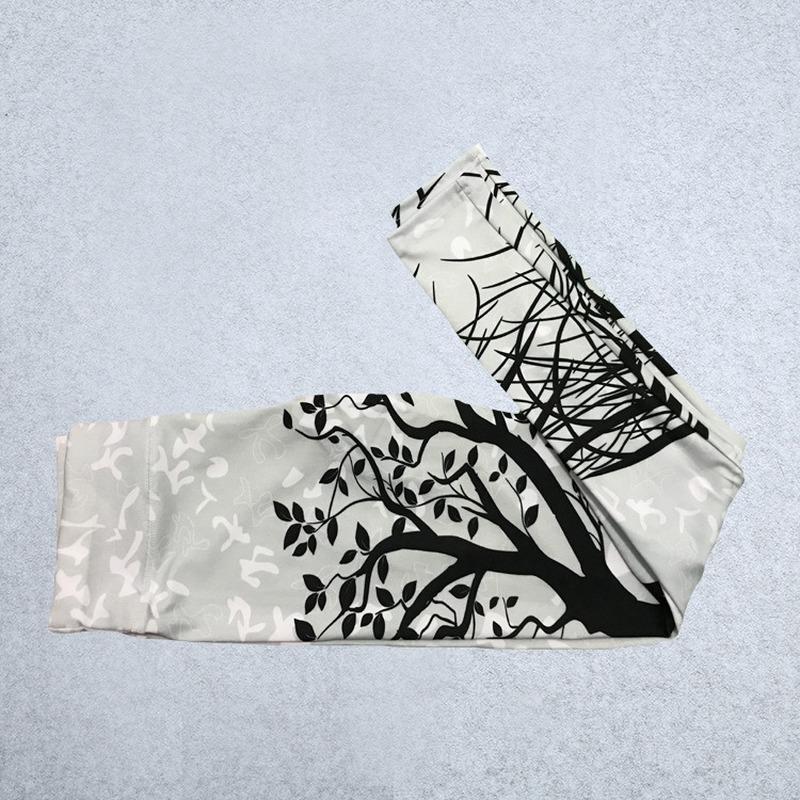 SCIONE Europa Amerika Digitaltrykk Stort Tre Hofter Høy Midje Sport Fitness Yoga Stoff Leggings