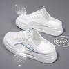 Lazy One-pedal Breathable Half Slippers Women's Summer New Mesh Bag Head White Shoes Casual Slippers