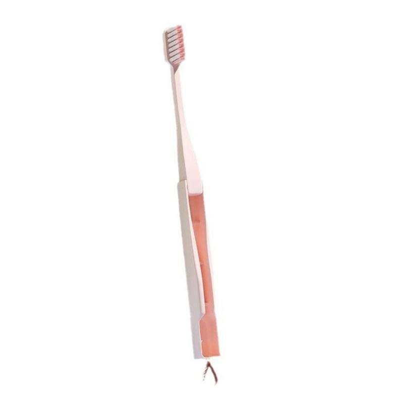Portable Foldable Toothbrush Space Saving Design Anti Slip Handle Y Shape Hanging Loop Compact Storage Solution