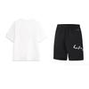 Li-Ning Comfortable Breathable Minimalist Versatile Short Sleeve T-Shirt Fashion Design Lightweight Shorts Casual Sports Suit AHSV291-1+YKSV113-1
