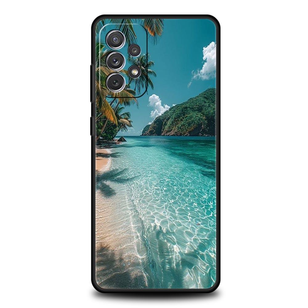 Summer Beach Scene at Sunset Case for Samsung A51 A71 A21S A12 A11 A15 A25 A31 A41 A23 A33 A53 A73 A05S A13 5G A35 A55 Cover