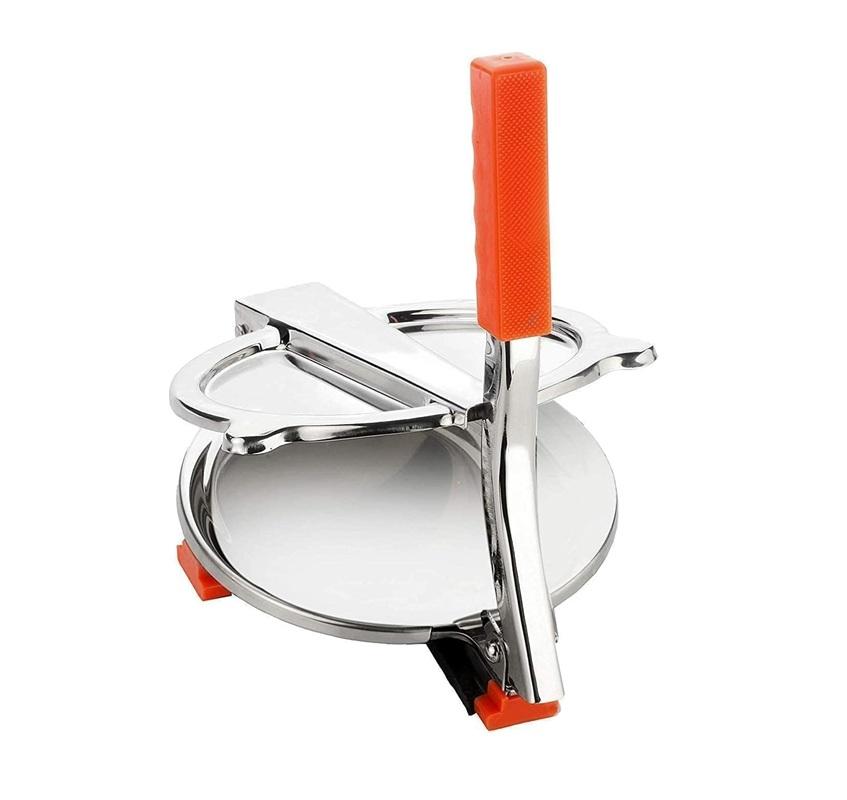 TreegoArt Stainless Steel Puri Maker Press Machine Manual Hand Press With Handle For Making Papad, Khakhra, Poori, Roti and Many More - Pack Of 1