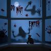 Window Sticker Removable Horror Traceless Reusable Scary Scene Layout PVC Ghost Shadow Blood Handprint Halloween Electrostatic Window Cling Showcase