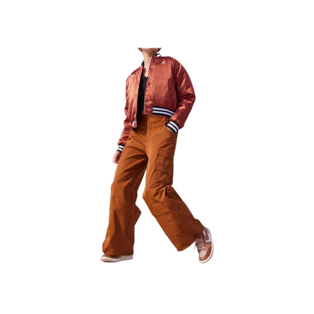 Jordan Solid Color Single-Breasted Casual Jacket Women Jackets Gray Peach FB5154-209