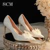 2024 Wedding Stilettos With Flowers White Temperament Stilettos With Party Gentle Wind Princess Women'S Shoes