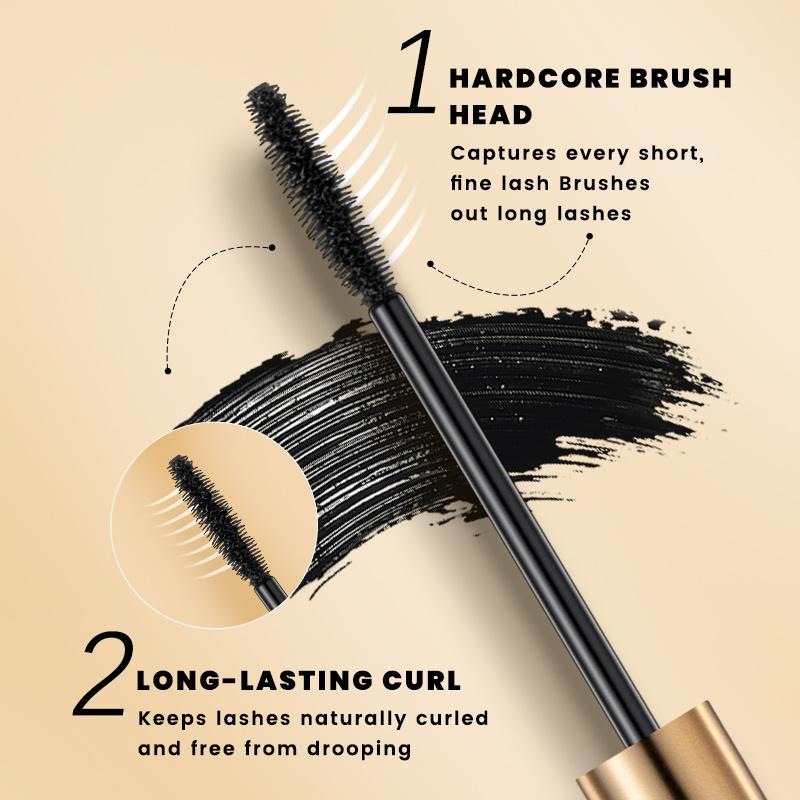 Set di mascara + eyeliner + siero per ciglia + crema per sopracciglia, set per il trucco degli occhi e delle sopracciglia, anti-sudore, non facile da togliere, trucco naturale per gli occhi a lunga durata