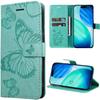 Case for iPhone 17, Shockproof Flip Case Protection In Faux Leather with Butterflies Pattern - Green