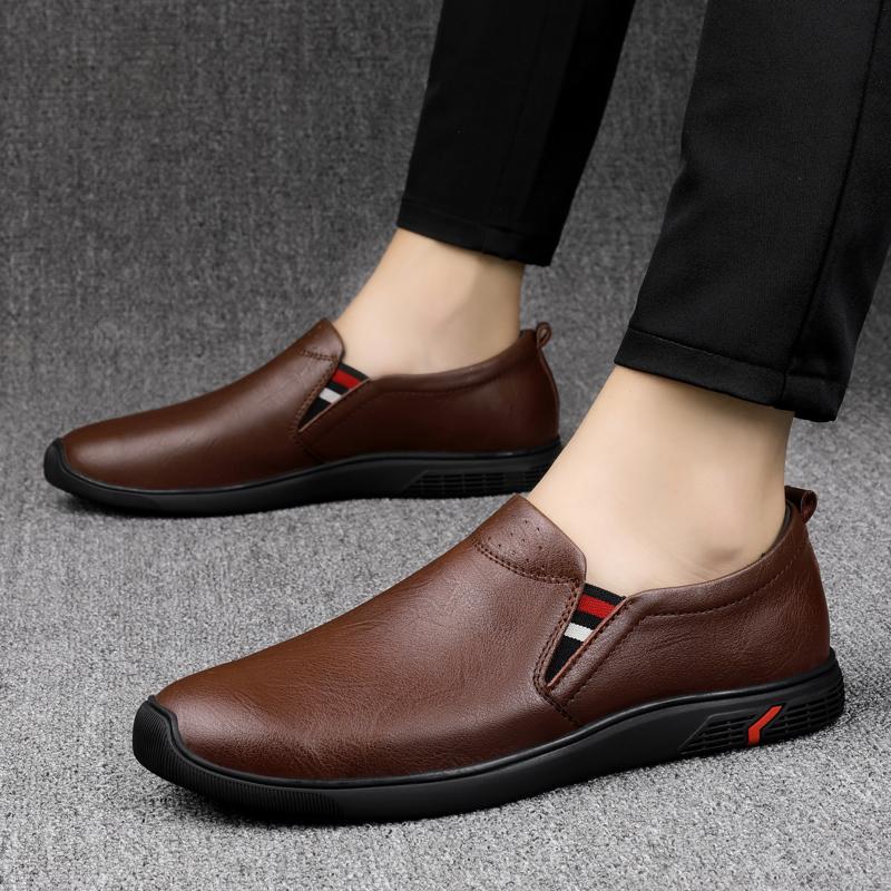 Genuine Leather Shoes Men'S Business Shoes Soft Sole Male Casual Shoes Black Loafers Men Non-Slip Sneakers Man Brand Dress Shoes