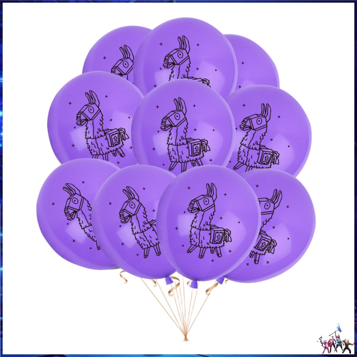 Fortnition Latex Lufik Boldog Születésnapot Party Dekoráció Lövöldözős Játék Alpakka Lufi Globlo Babaváró Party Fiú DIY Party Kellékek 12pcs(1pack) purple