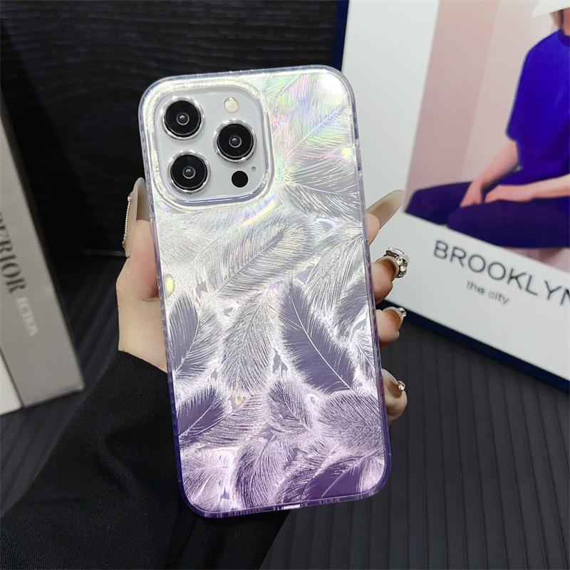 Anwendbar auf iPhone 15promax Erweiterte schrittweise Änderung Feder Handyhülle Apple 14pro Kreative All-Inclusive-Schutzhülle