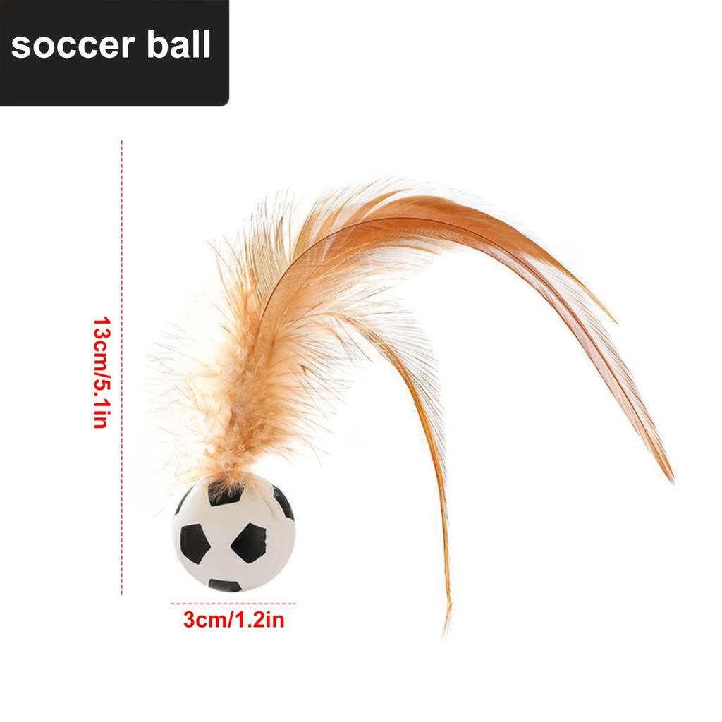 Cat Ball Toy Rubber Balls Bounce with Feathered Interactive Plaything for Cats Indoor Cat Toy Playful Pet Toy Durable Cat Toys