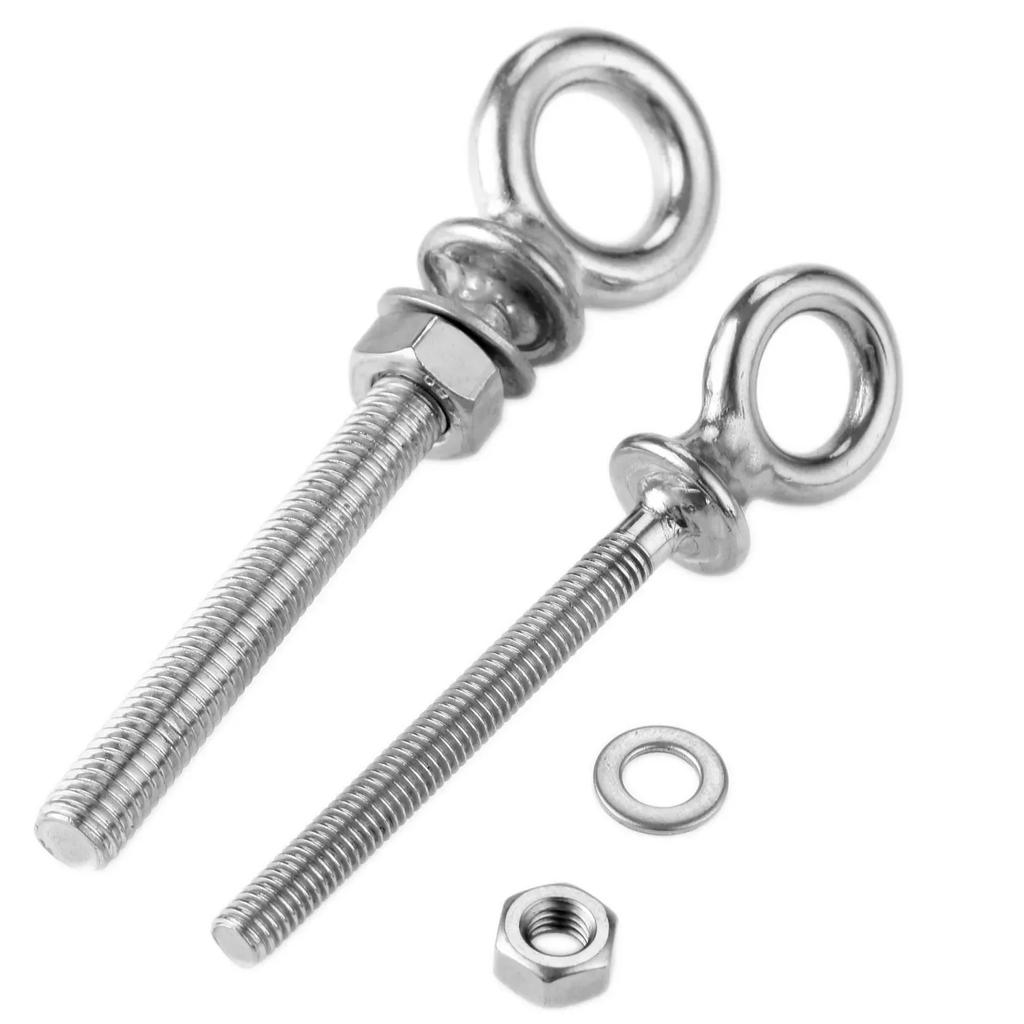 1PCS/5PCS 316 Stainless Steel Long Lifting Eye Bolt Eyebolts With Nuts & Washers Set Boats Screw M6*60 M8*80 M10*100