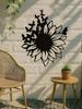 Iron Black Metal Butterfly Wall Art, Sunflower Nature Decor for Living Room & Bedroom