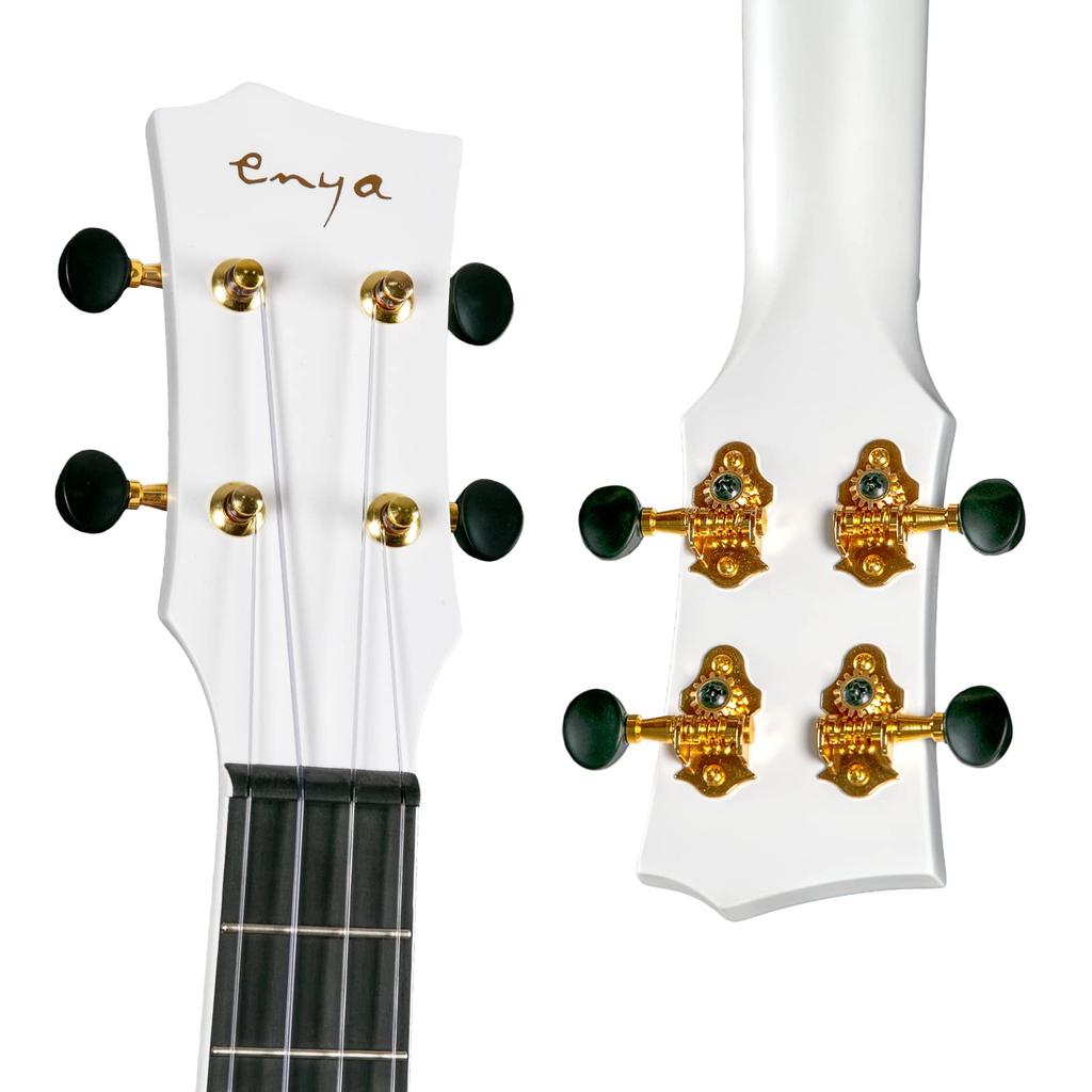 ENYA NOVA UE PRO Carbon Fiber Ukulele Kit with AcousticPlus Includes Ukulele and White Fluorocarbon Replacement Tenor-Size Pickup. Case, Strap, Capo,