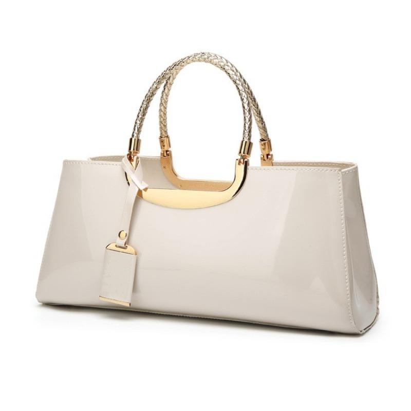 

Bag summer new trendy fashion versatile handbag bright leather solid color casual messenger one shoulder diagonal cross women s bag белый