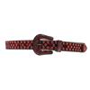 Leopard Print Rhinestone Leather Belt - Y2K Style for Women