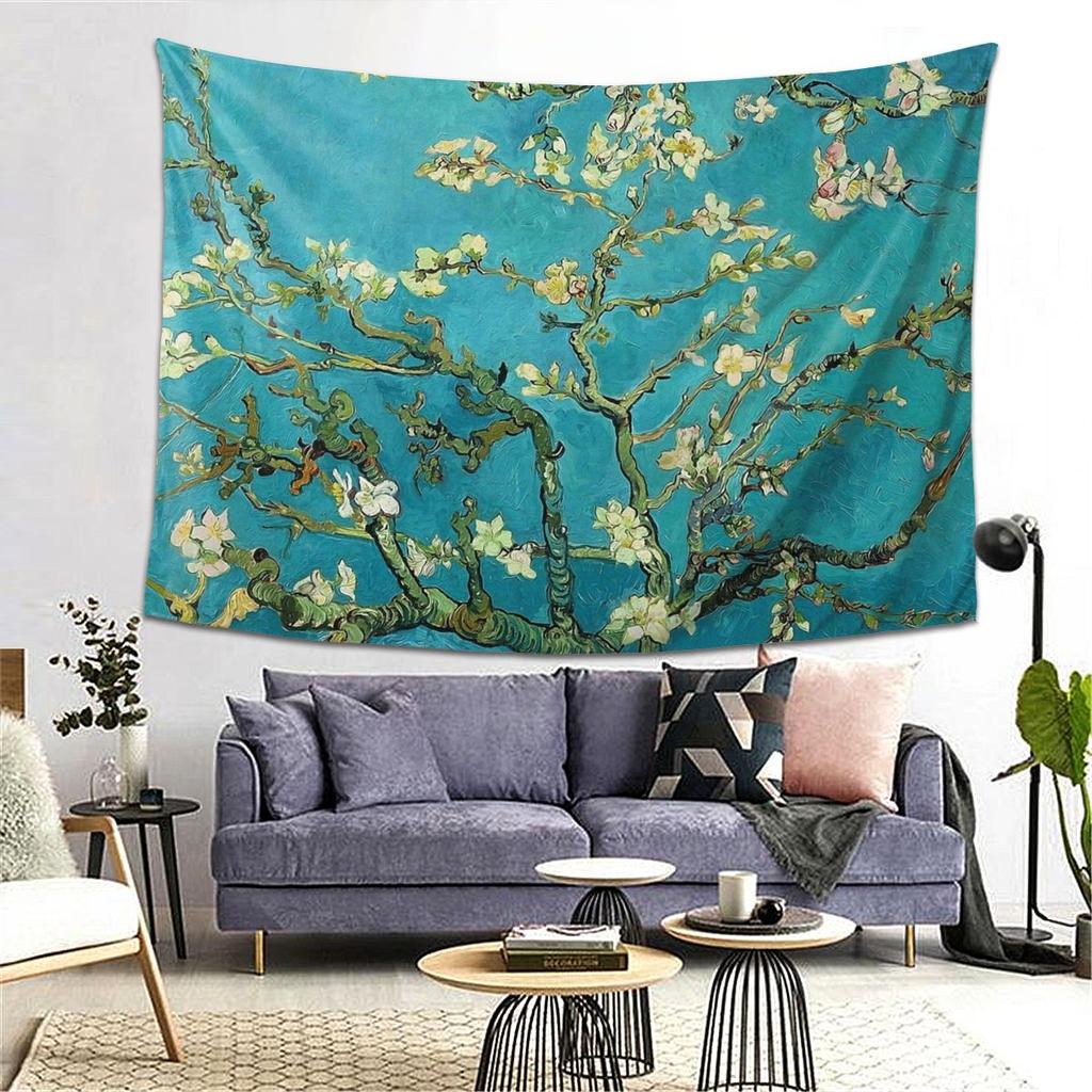 Vincent Van Gogh Bloeiende Amandelboom Wandkleed Decor Kunst Esthetische Wandkleden Woonkamer Slaapkamer Huis Muurdoek Wanddecoratie