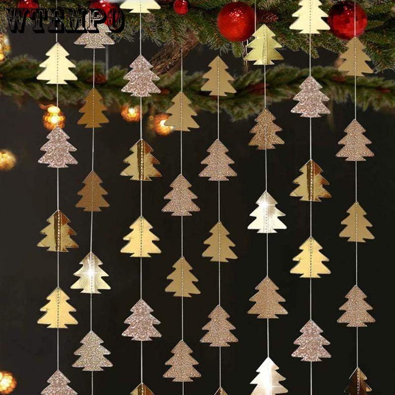 

WTEMPO Christmas Tree Shaped Decor String Paper Party Decorations Christmas Tree Hanging Pendants Christmas Theme Setting and Decorative Supplies 20pcs золотий